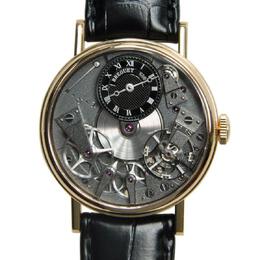 Breguet Tradition Black Skeleton Dial 18kt Rose Gold Black Leather Manual Wind Men Watch 7027BRG99V6 7027br/g9/9v6
