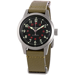 Bulova Hack Automatic Black Dial Mens Watch 98a255