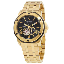 Bulova Marine Star Automatic Black Dial Mens Watch 98a273