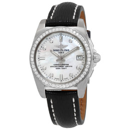 Breitling Galactic 36 Quartz Diamond White Mother of Pearl Dial Ladies Watch - Model A7433053/A780.215X.A16BA.1