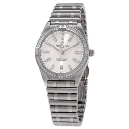 Breitling Quartz Chronomat Diamond White Dial Ladies Watch a77310591a1a1
