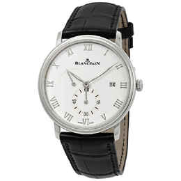 Blancpain Villeret White Dial Black Leather Mens Watch 6606a-1127-55b