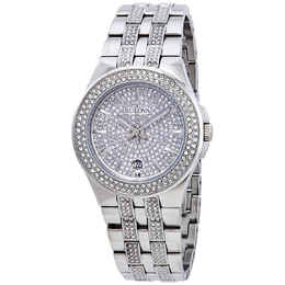 Bulova Crystal Pave Mens Watch 96b235