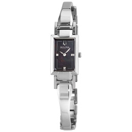 Bulova Classic Quartz Black Mother of Pearl Dial Ladies Watch 96p209
