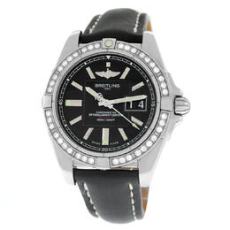 Breitling Galactic Automatic Chronometer Diamond Black Dial Mens Watch a49350la/ba07-429x