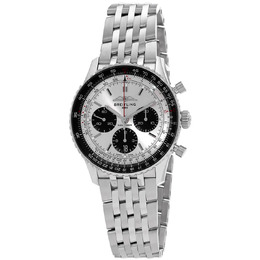 Breitling Navitimer B01 Chronograph Automatic Silver Dial Mens Watch ab0138241g1a1
