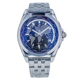 Breitling Galactic Unitime Sleekt Automatic Chronometer Black Dial Mens Watch wb3510u4/bd94-388a