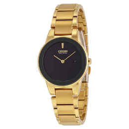 Citizen Axiom Black Dial Yellow Gold-tone Ladies Watch ga1052-55e
