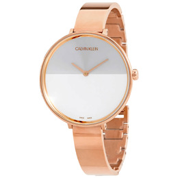 Calvin Klein Rise Quartz Silver and White Ladies Watch k7a23646