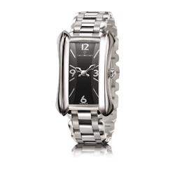Carl F. Bucherer Alacria Midi Ladies Watch - Silver-tone Steel Case, Black Dial with Quartz Movement