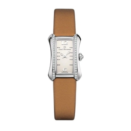 Carl F. Bucherer Alacria Mini Ladies Watch: 081CBB, Silver-tone Stainless Steel Case, Brown Satin Strap