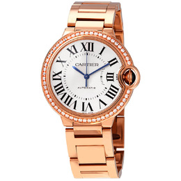 Cartier Ballon Bleu De Cartier Automatic Diamond Silver Dial Ladies Watch wjbb0037