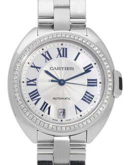 Cartier Cle Flinque 18kt White Gold Sunray Effect Dial Ladies Watch wjcl0007