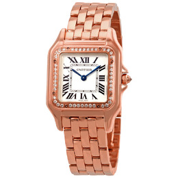 Cartier Panthere de Cartier Silver Dial 18kt Rose Gold Ladies Watch wjpn0009