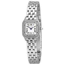 Cartier Panthere Mini Model Quartz Diamond White Dial Ladies Watch wjpn0019
