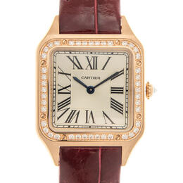 Pre-owned Cartier Santos Diamond Silver Dial Ladies Watch wjsa0017