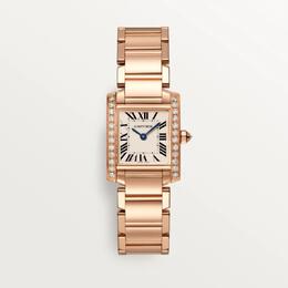Cartier Tank Francaise Quartz Diamond Silver Dial Ladies Watch wjta0022