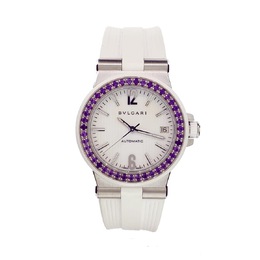 Pre-owned Bulgari Diagono Automatic White Dial Ladies Watch dg 35 s