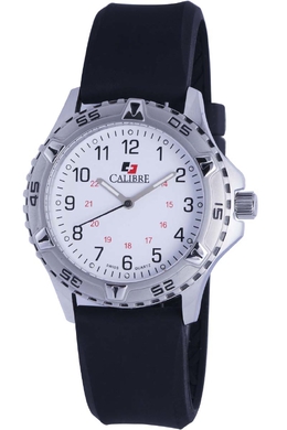 Calibre Sea Wolf White Dial Mens Rubber Watch SC-4S1-04-001R