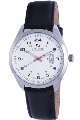Calibre Trooper Mens Watch White Dial Black Leather SC-4T1-04-001