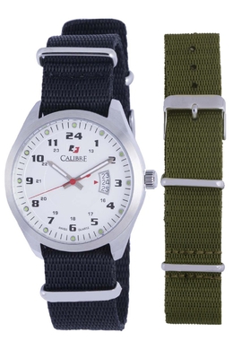 Calibre Trooper White Dial Black Canvas Mens Watch SC-4T1-04-001SC