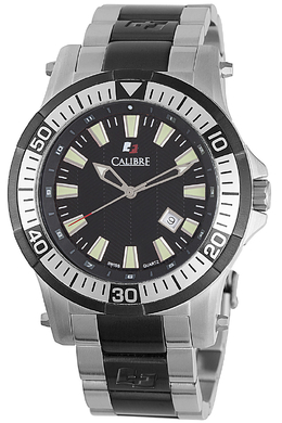 Calibre Hawk Date Black Dial Stainless Steel Mens Watch SC-5H1-04-007