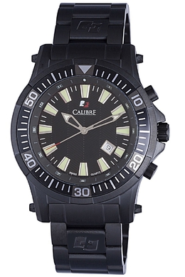 Calibre Hawk Date Mens Watch, Black Dial PVD Stainless Steel SC-5H1-13-007