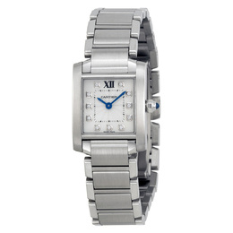 Pre-owned Cartier Tank Francaise Silver Dial Stainless Steel Ladies Watch WE110006