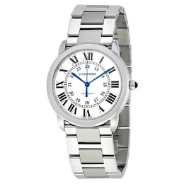 Cartier Ronde Solo Silver Opaline Automatic Ladies Watch wsrn0012