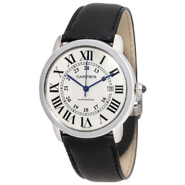 Cartier Ronde Solo Automatic Silvered Opaline Dial Mens Watch wsrn0022