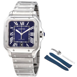 Cartier Santos De Cartier Large Model Blue Dial Mens Watch wssa0013