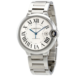 Pre-owned Cartier Ballon Bleu de Cartier Automatic Silver Dial Mens Watch w69012z4