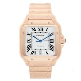 Pre-owned Cartier Santos De Cartier Silver Dial Mens Watch wgsa0007