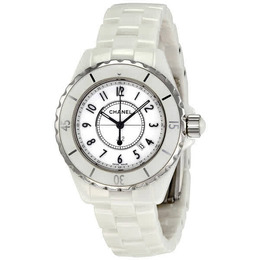 Chanel J12 Quartz White Dial Ladies Watch h0968