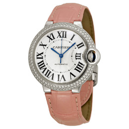 Cartier Ballon Bleu de Cartier Silvered Opaline Dial 18kt White Gold Medium Watch we900651