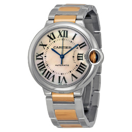 Pre-owned Cartier Ballon Bleu De Cartier Pink Mother of Pearl Dial Unisex Watch w6920033