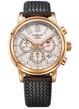 Chopard Mille Miglia Chronograph White Dial 18k Rose Gold Mens Watch 161274-5002