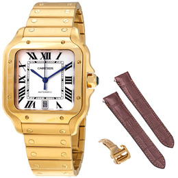 Cartier Santos de Cartier 18kt Yellow Gold Mens Large Watch wgsa0009