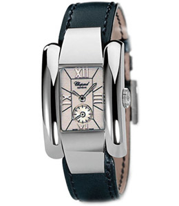 Chopard La Strada White Dial Black Leather Ladies Watch 418357