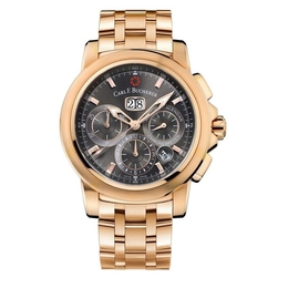 Carl F. Bucherer Patravi Chronograph Automatic Mens Watch 00.10619.03.33.21 - Rose Gold Case, Fixed Bezel, Black Dial with Indices