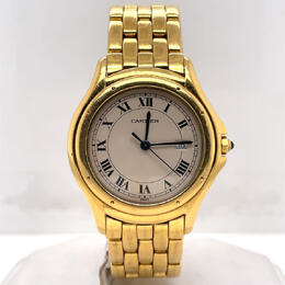 Pre-owned Cartier Cougar Quartz Silver Dial Ladies Watch 887904