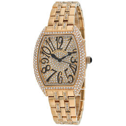 Christian Van Sant Elegant Sparkle Quartz Rose Gold Dial Ladies Watch cv0262