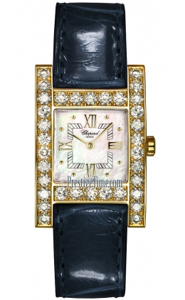 Chopard H Watch Mother of Pearl Dial Alligator Blue Leather Laides Dress Watch 106805-0001