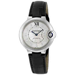 Cartier Ballon Bleu Automatic Silver Dial Diamond Ladies Watch w4bb0009