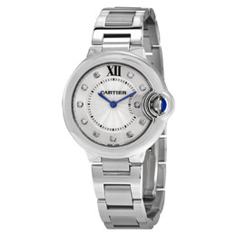 Cartier Ballon Bleu Quartz Diamond Silver Dial Ladies Watch w4bb0020