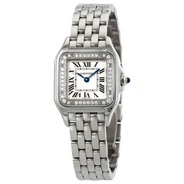 Cartier Panthere Small Diamond Silver Dial Ladies Watch w4pn0007
