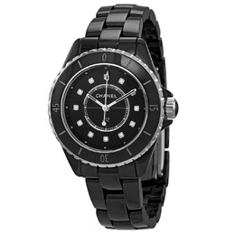 Chanel J12 Quartz Diamond Black Dial Ladies Watch h5701