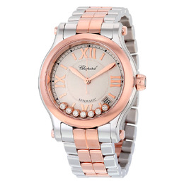 Chopard Happy Sport Silver Guilloche Dial Ladies Watch 278559-6002