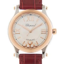 Chopard Happy Sport Automatic Silver Dial Ladies Watch 278573 6013-rd strap