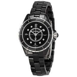 Chanel J12 Quartz Black Ladies Watch h2569
